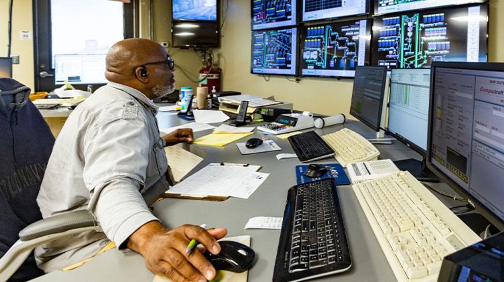 Man at a control board