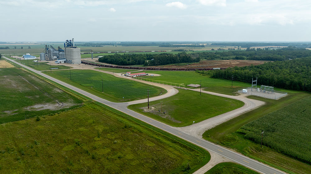 Aerial image of the Badger substation