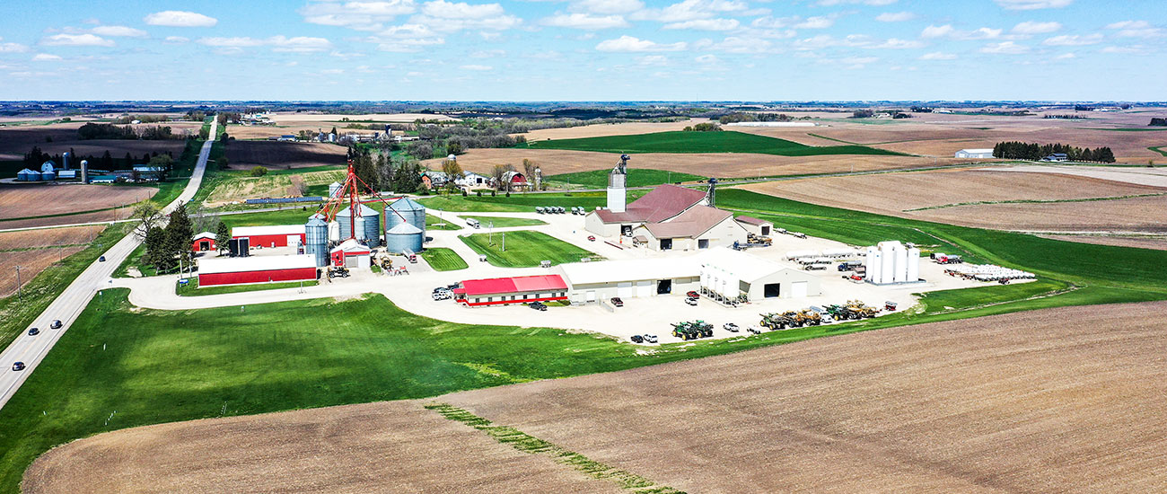 An aerial image of an agriculture cooperative.