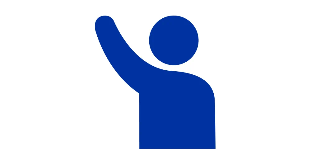 Person raising hand icon