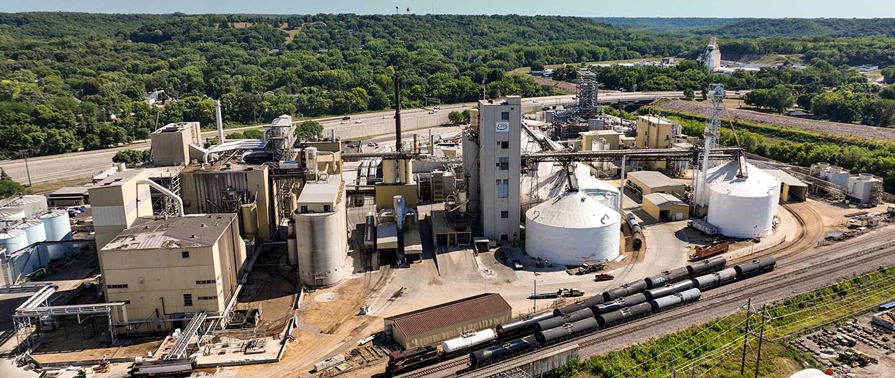 aerial photo of processing facility