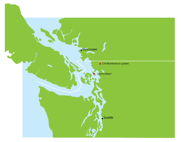 Graphic of upper Washington state peninsula