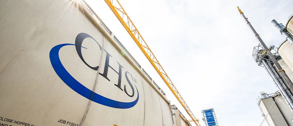 Rail car with CHS logo on the side