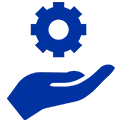 Hand holding gear icon