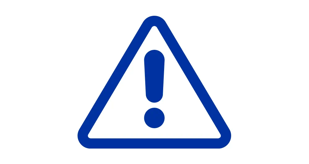 Exclamation mark in a triangle icon