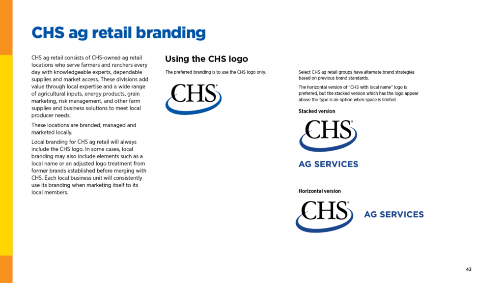 CHS ag retail branding