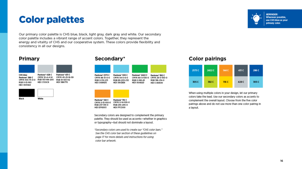 Color palettes