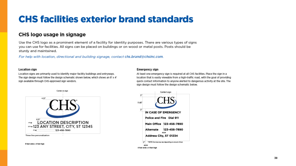 CHS facilities exterior brand standards