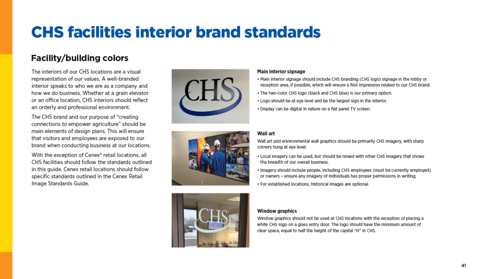 CHS facilities interior brand standards