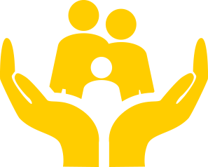 Hands with people icon