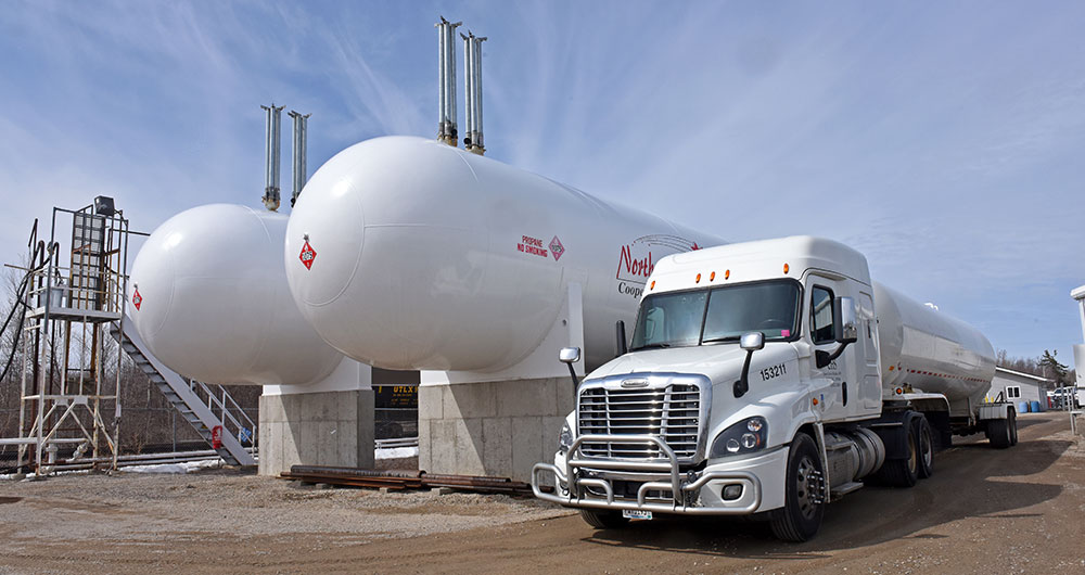 Filling up propane truck