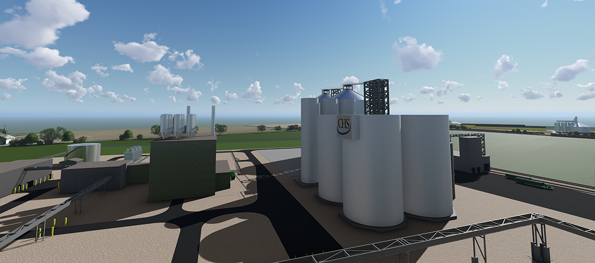 Rendering of soybean processing facility in Evansville, WI