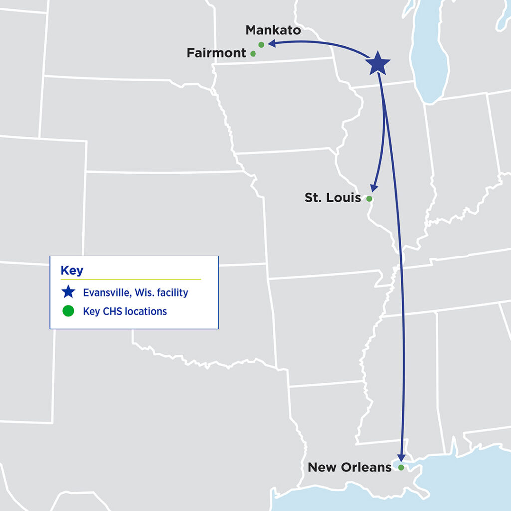 Map from Mankato to New Orleans